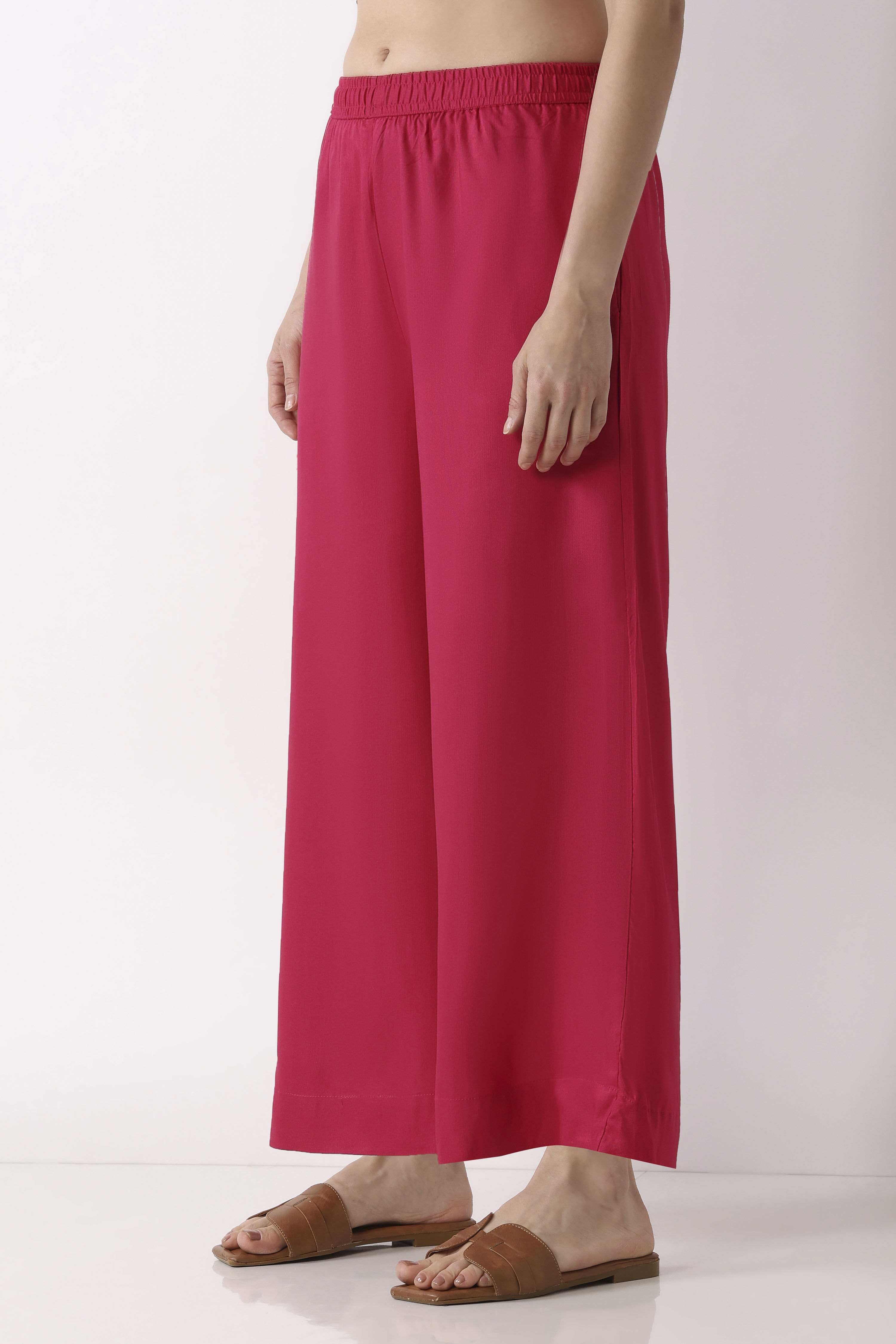 Fuschia Rayon Palazzo image number 2