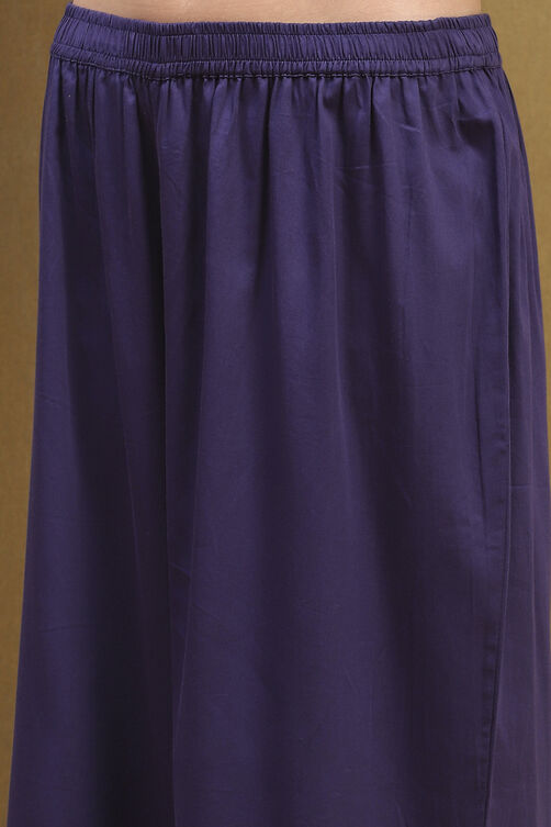 Purple Silk Chanderi Embroidered Kalidar Suit Set image number 2