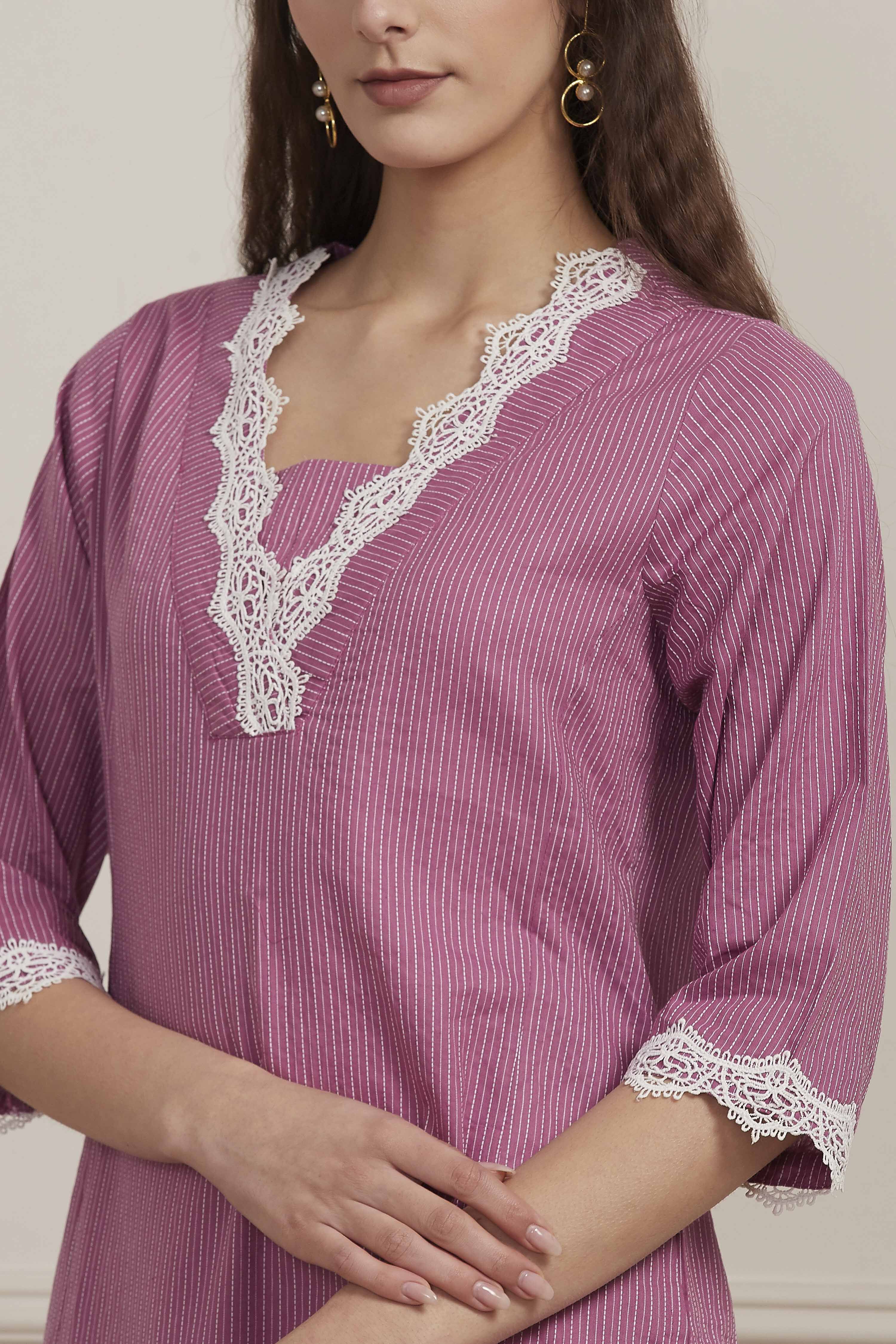 Blue Cotton Straight Kurta image number 1