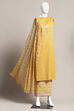 Mustard Cotton Blend Unstitched Suit Set image number 0