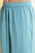 Teal Blue Viscose Blend Embroidered Straight Kurta Set image number 2