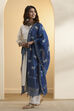 Navy Chanderi Shibori Dupatta image number 0