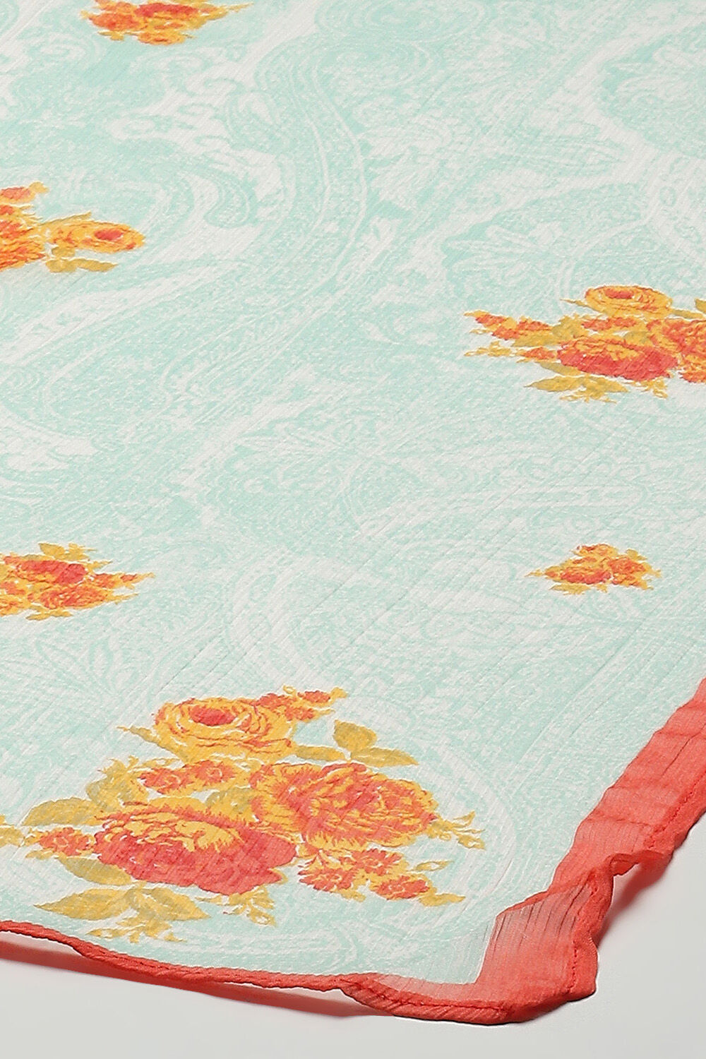 Sea Green Poly Chiffon Narrow Kurta Pant Suit Set image number 3