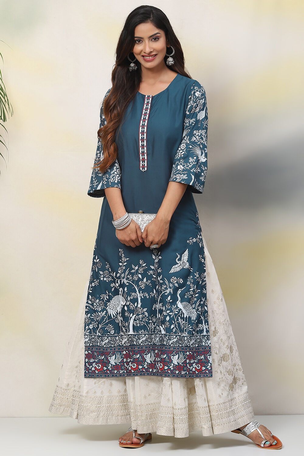 Ochre Straight Viscose Kurta image number 0