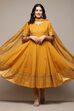 Red Cambric Anarkali Kurta Churidar Suit Set image number 0