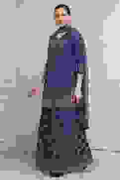 Purple Cotton Metallic Pattern Sharara Suit Set image number 3