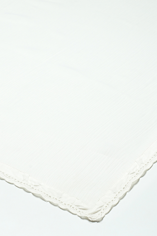 Off White Cotton Anarkali Suit Set image number 3