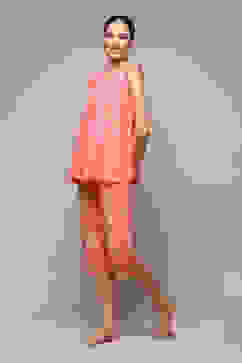 Coral Rayon Printed 2 Piece Sleepwear Set image number 3