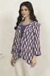 Blue Viscose Rayon Printed Top image number 2