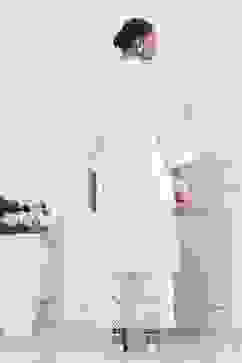 Cream-Toned Cotton Schiffli Straight Suit Set image number 3