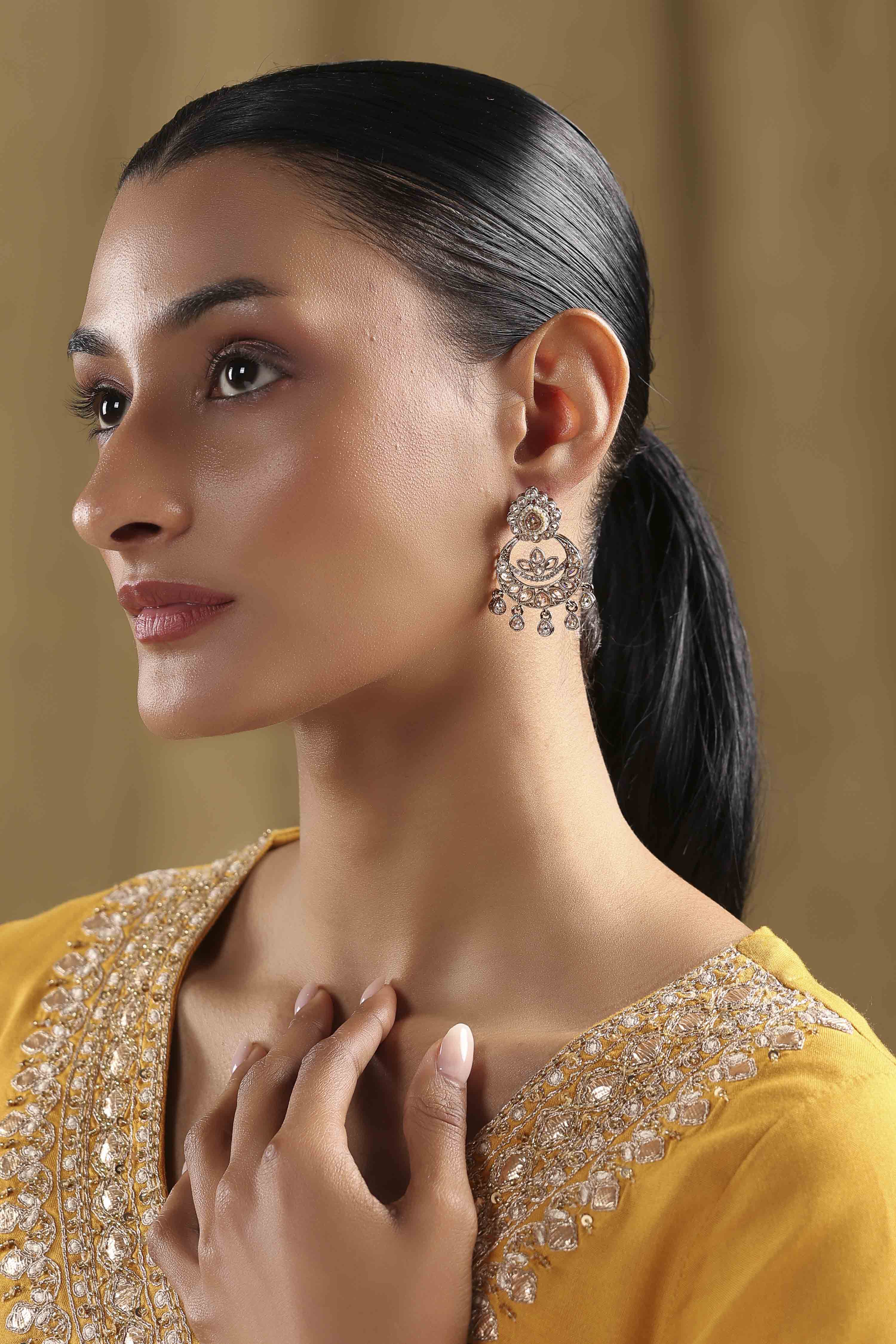 Champagne Alloy Chaandbali image number 3