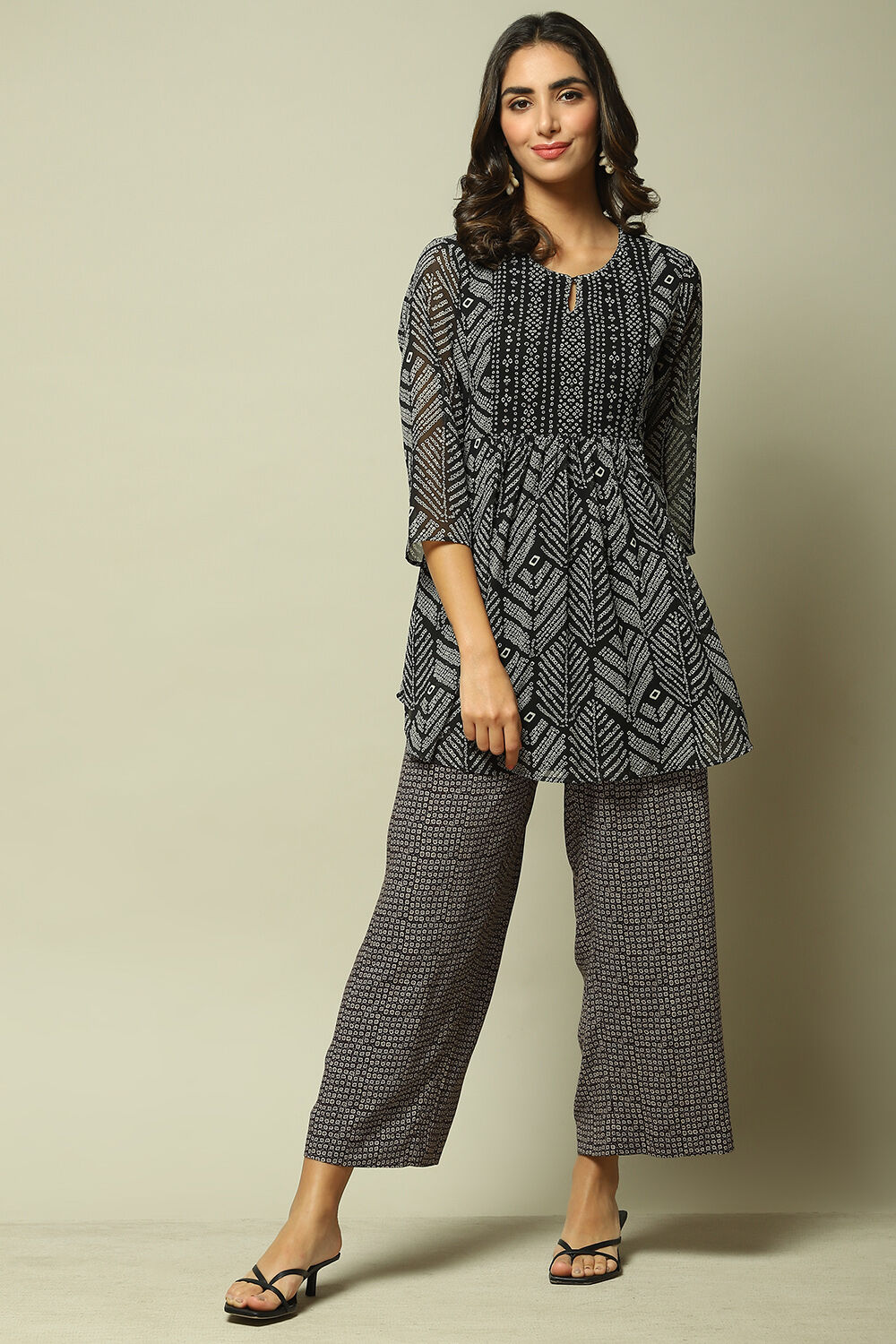 Black LIVA Straight Palazzo image number 0