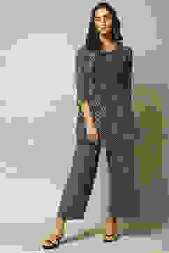 Black LIVA Straight Palazzo image number 0