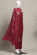Turquoise Cotton Printed Embroidered Unstitched Suit Set image number 4