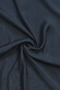 Navy Blue Chanderi Hand Embroidered Unstitched Suit Set image number 2