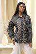 Black Cotton Printed Straight Shirt image number 5