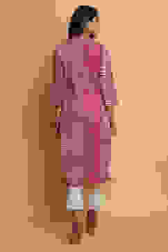 Pink Rayon Straight Kurta Pants Set image number 6