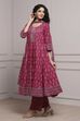 Magenta Cotton Anarkali Suit Set image number 3