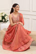 Pink Poly Tissue Anarkali Dress image number 0