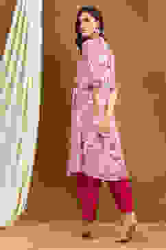 Cream Polyester Straight Kurta image number 3