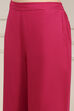 Fuchsia Cotton Straight Solid Kurta image number 2