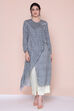 Blue Viscose A-line Tunic Pants Set image number 0