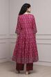 Magenta Cotton Anarkali Suit Set image number 4