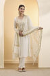 Off-White Poly Bandhani Printed Dupatta image number 0