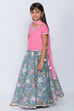 Light Pink Art Silk Straight Lehenga Set image number 3