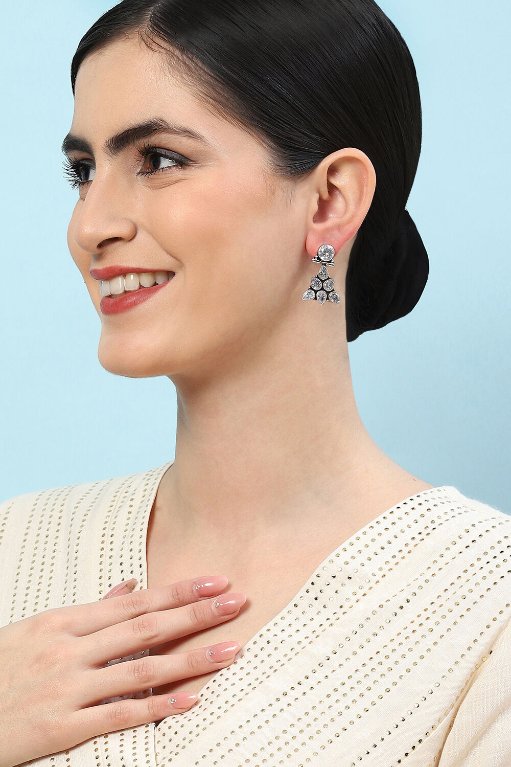 White Brass Earrings image number 3