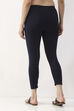 Maroon Cotton Lycra Solid Fitted Cropped Leggings image number 5