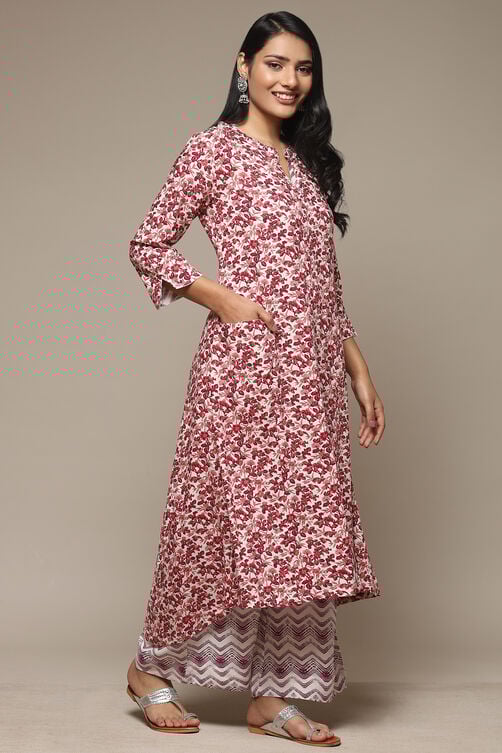 White & Blue Rayon Straight Kurta Palazzo Suit Set image number 5
