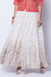 Off White Gold Metallic Print Skirt image number 1