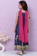 Pink Cotton Floral Printed Flared Festive Lehenga Set image number 4