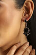 Black Oxidized Brass Studded Drop Earrings image number 1