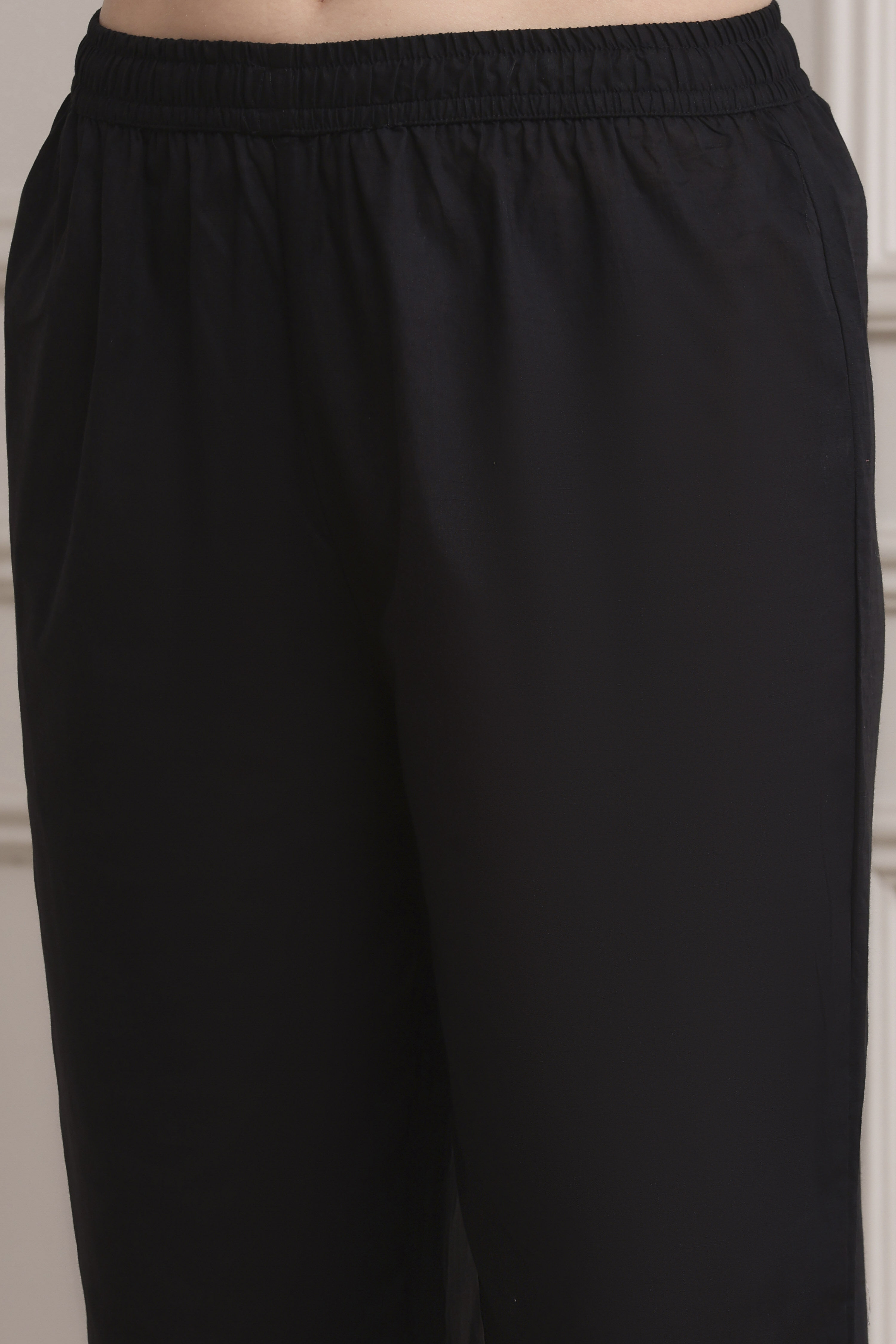 Black Cotton Anarkali Suit Set image number 2