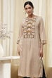 Beige Printed Straight Kurta image number 1