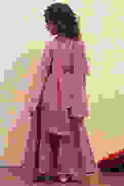 Blush Pink Printed Peplum Lehenga Set image number 4