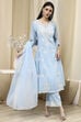Blue Viscose Kalidar Suit Set image number 6