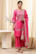 Ochre Yellow Cotton Blend Straight Suit Set image number 0