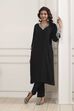 Black Solid Straight Kurta image number 0
