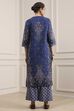 Blue Cotton Straight Printed Suit Set image number 4
