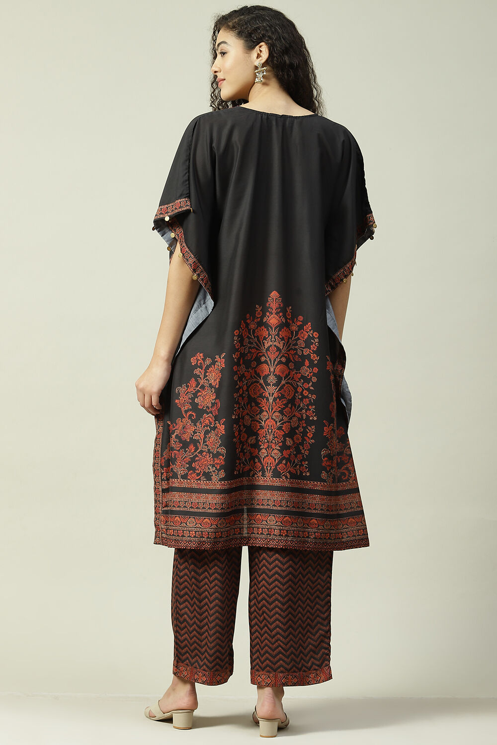 Beige Polyester Kaftan Set image number 4