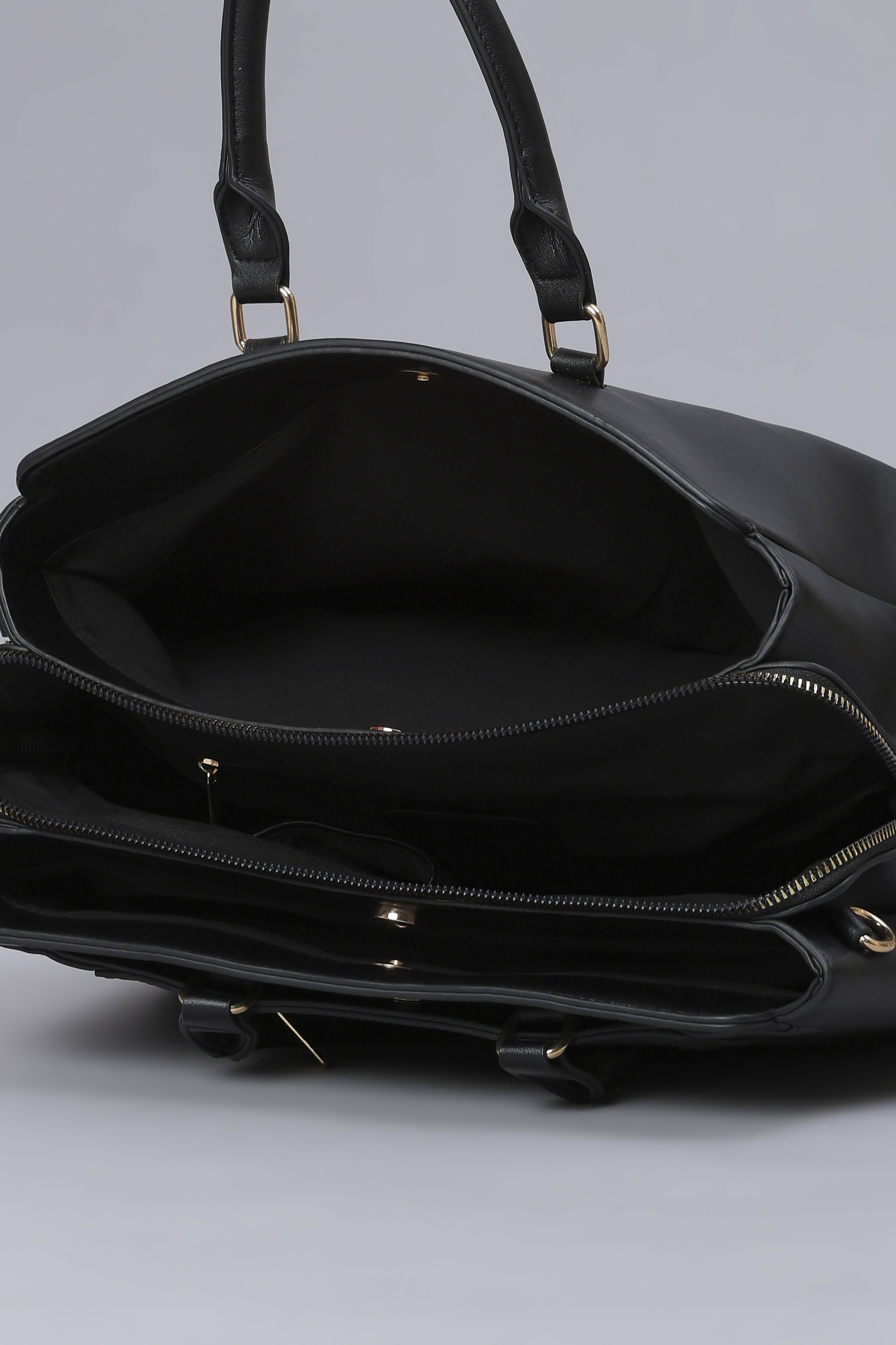 Black PU Satchel image number 5