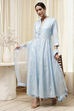 Off-White Cotton Embellished Anarkali Suit Set image number 0