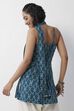 Teal Cotton Floral Printed Kurti with Tie image number 5