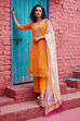 Yellow Viscose Straight Suit set