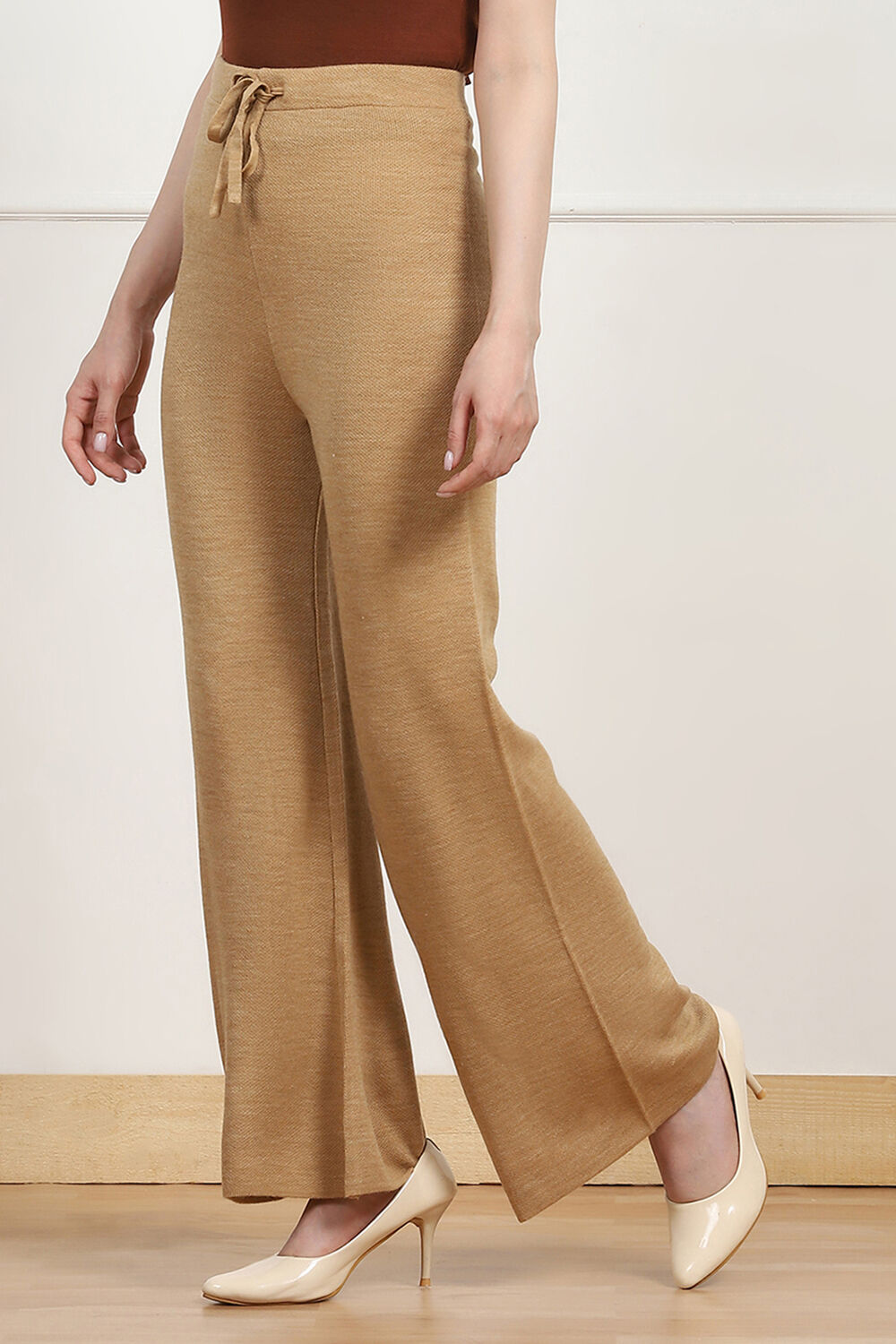 Beige Acrylic Pants image number 2