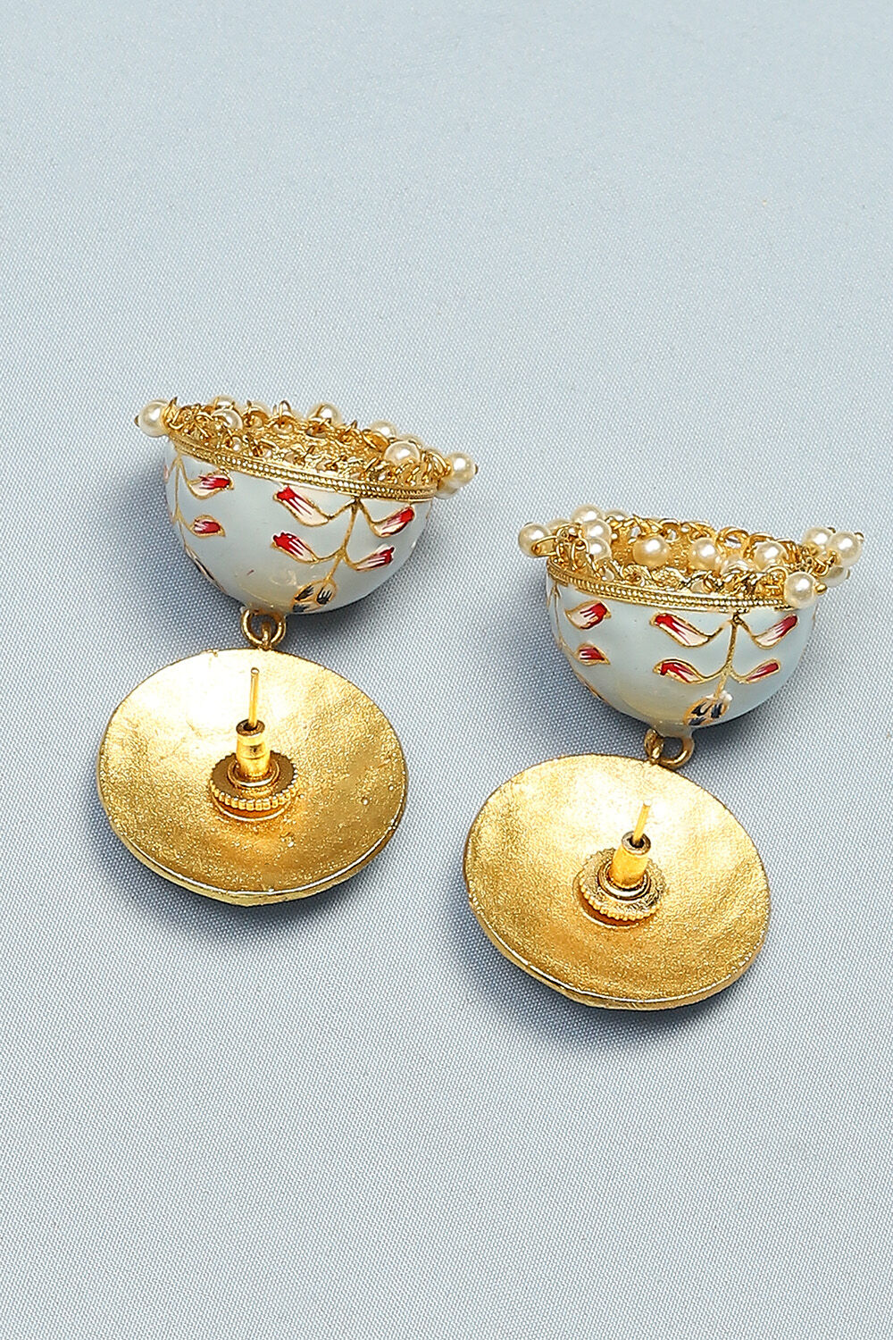 Light Blue Brass Earrings image number 2