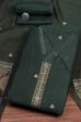 Green Chanderi Blend Handloom Unstitched Suit Set image number 0